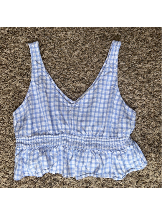 Hollister Tops - Women's Hollister Blue White Gingham Plaid Tank Top L
